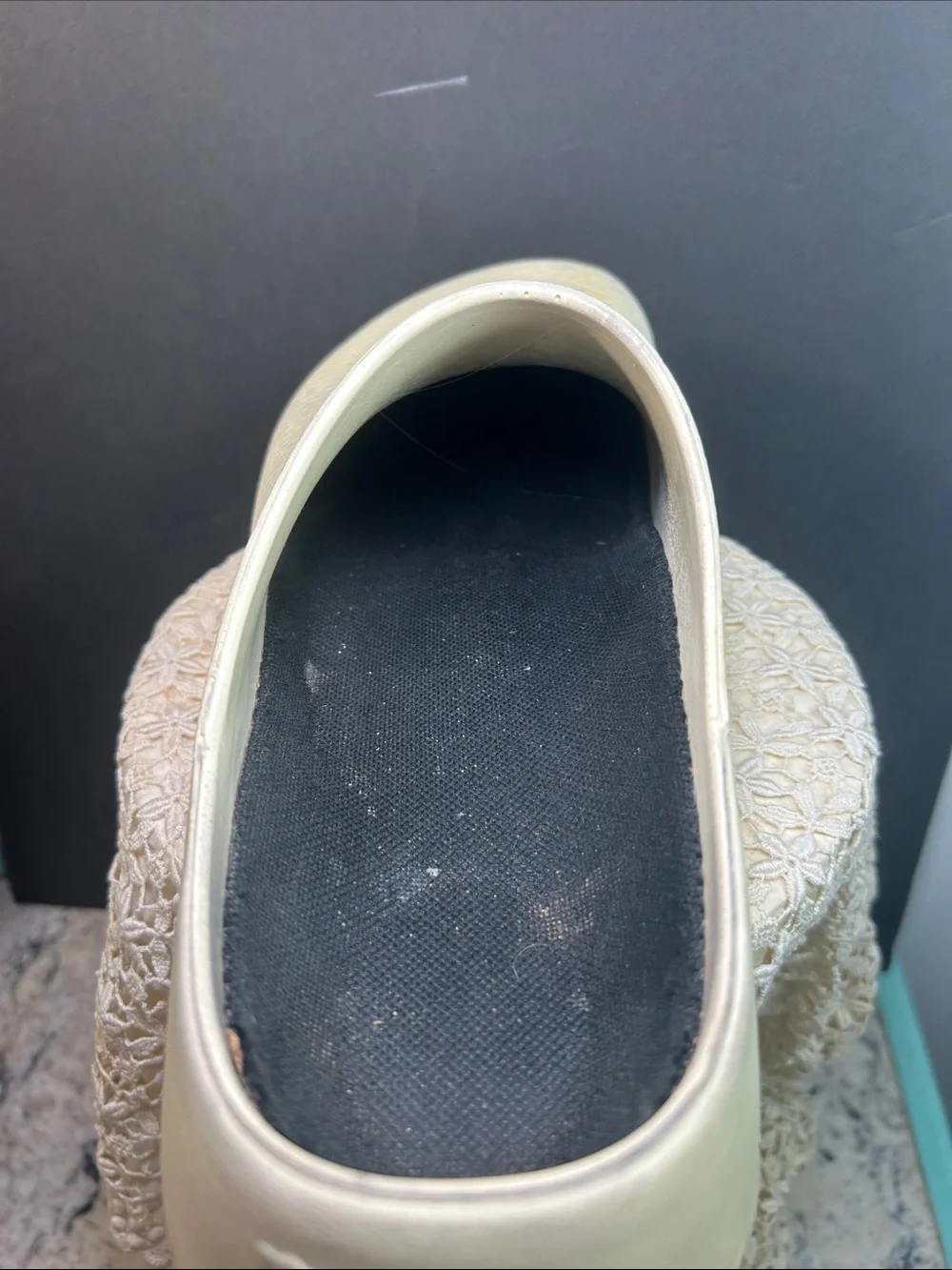 Birkies White Slip-On Clogs with Black Insole Birkenstock